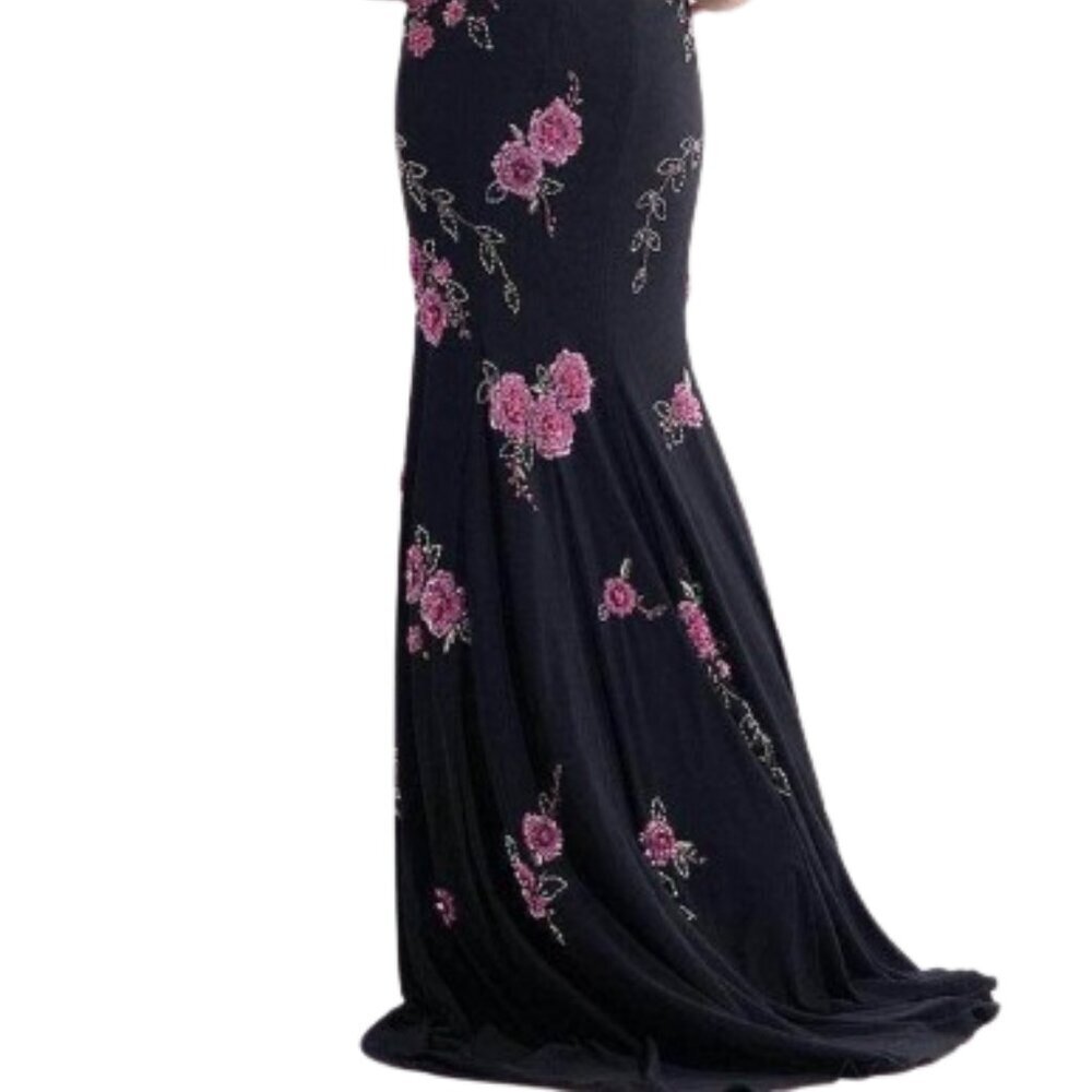 SALE NWT Rachel Allan 6203 Jersey Prom Dress Black Size 4 - Picture 2 of 6